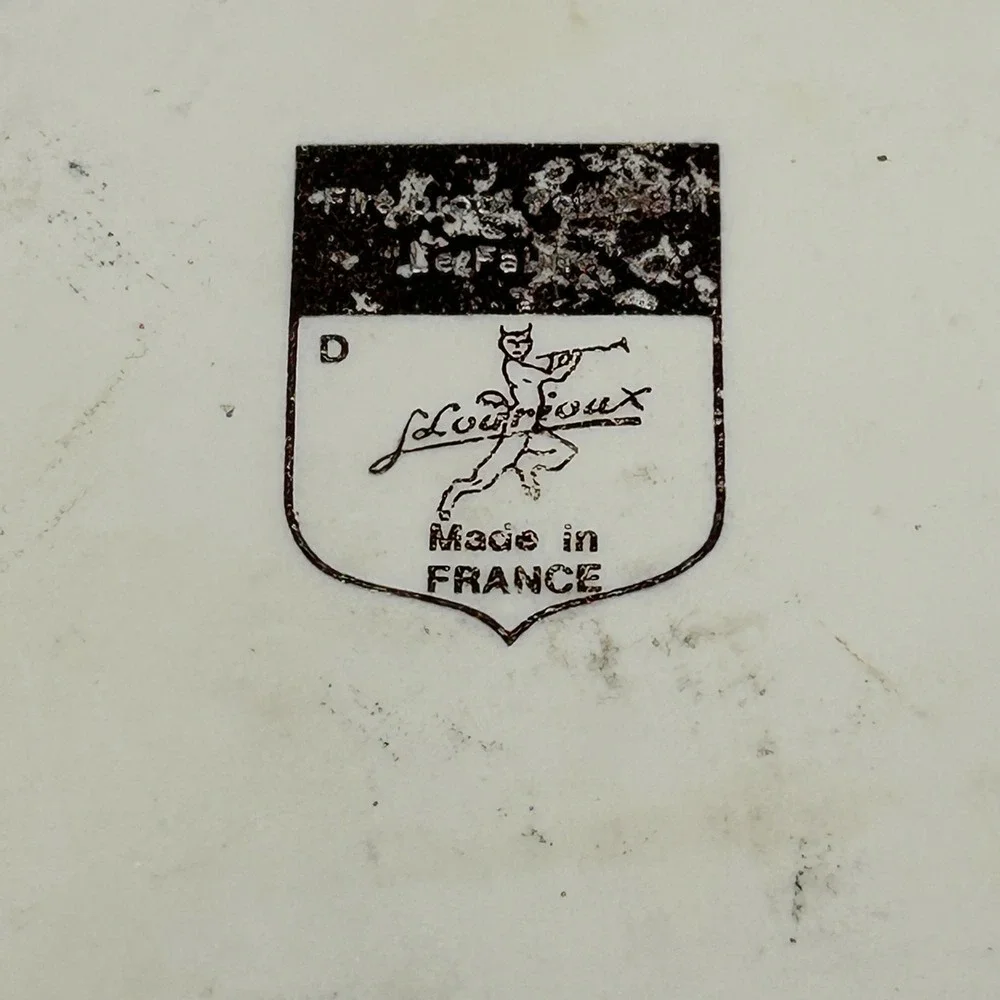 L. Lourioux Le Faune Dish Porcelain Tart‎ Quiche Dish Mushroom Vintage - Picture 3 of 5
